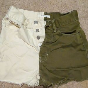 PacSun Cream/Green Shorts